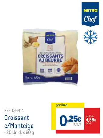 Croissants c/Manteiga 20 x 60g