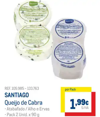 Makro Santiago Queijo de Cabra 2x90g promoção