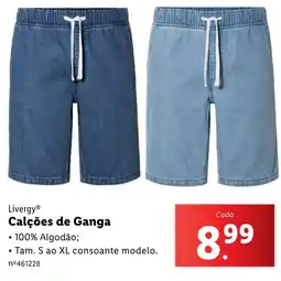 Lidl Livergy Calções de Ganga promoção