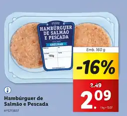 Lidl Hambúrguer de Salmão e Pescada Emb. 160 g promoção