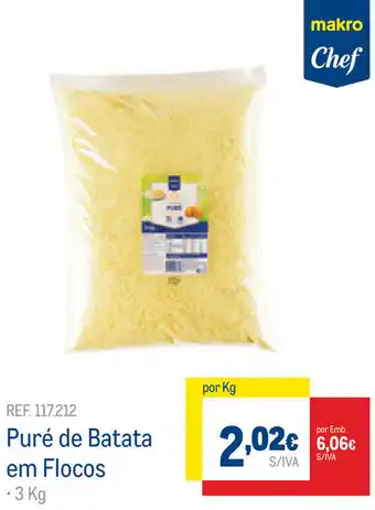 Makro Puré de Batata em Flocos 3kg promoção