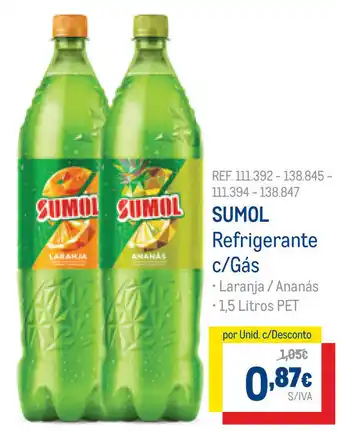 Makro Sumol Refrigerante c/Gás 1,5 Litros promoção