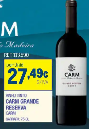 Makro Vinho Tinto Carm Grande Reserva 75cl promoção