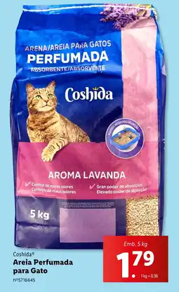 Lidl Coshida Areia Perfumada para Gato Emb. 5 kg promoção