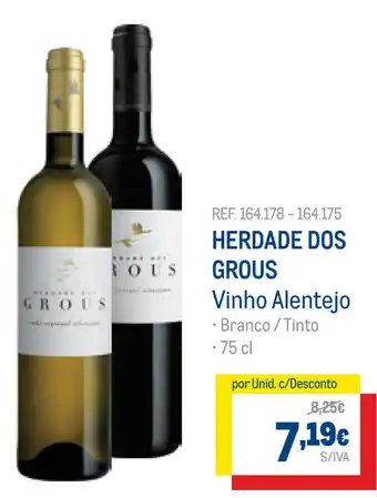 Herdade dos Grous Vinho Elentejo 75cl