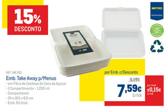 Emb. Take Away p/Menus 1,200ml