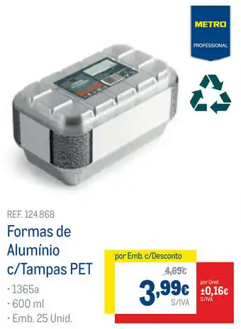Formas de Alumínio c/Tampas PET 600ml