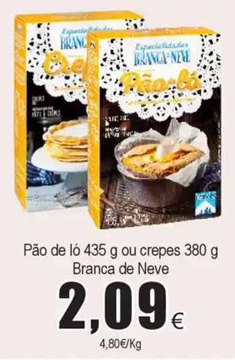Froiz Pão de Ló 435g ou Crepes 380g Branca de Neve promoção