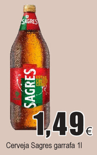 Froiz Cerveja Sagres Garrafa 1L promoção