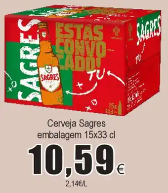 Froiz Cerveja Sagres Embalagem 15x33cl promoção
