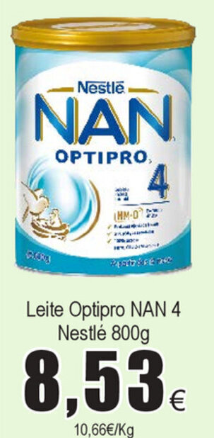 Froiz Leite Optipro NAN 4 Nestlé 800g promoção
