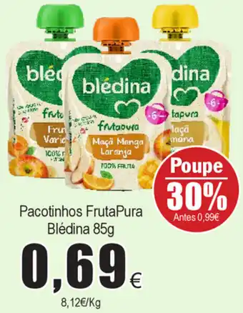 Froiz Pacotinhos FrutaPura Blédina 85g promoção