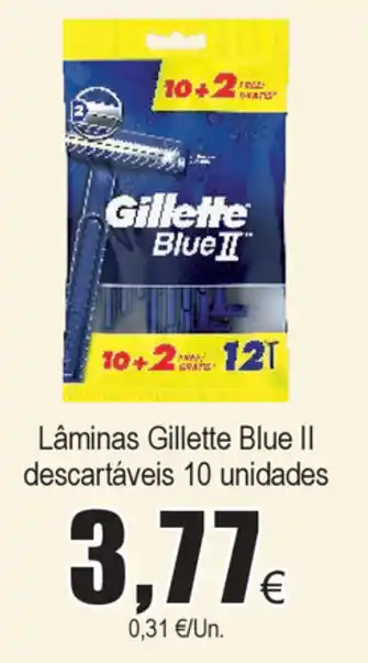 Lâminas Gillette Blue II Descartàveis Sensor 10 Unid