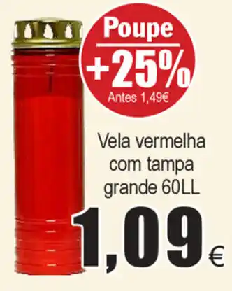 Vela Vermelha com Tampa Grande 60LL