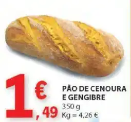 E.Leclerc PÃO DE CENOURA E GENGIBRE 350 g promoção