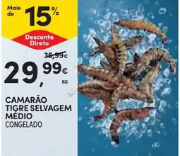 Continente CAMARÃO TIGRE SELVAGEM MEDIO CONGELADO KG promoção