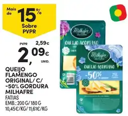 Continente QUEIJO FLAMENGO ORIGINAL/C/ -50% GORDURA MILHAFRE FATIAS promoção