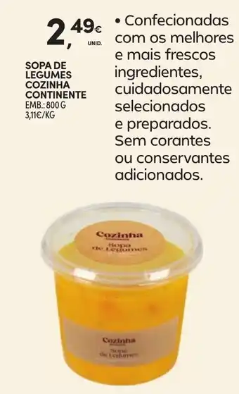 Continente SOPA DE LEGUMES COZINHA CONTINENTE promoção