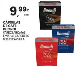 Continente CÁPSULAS DE CAFÉ BUONDI VÁRIOS AROMAS EMB.: 36 CÁPSULAS promoção