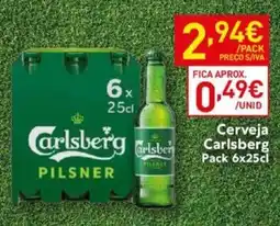 Recheio Cerveja Carlsberg Pack 6x25cl promoção