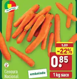ALDI Cenoura Nacional 1 kg saco promoção