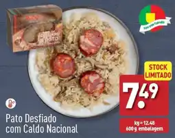 ALDI Pato Desfiado com Caldo Nacional 600g promoção