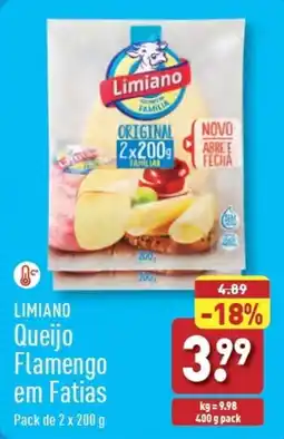ALDI LIMIANO Queijo Flamengo em Fatias Pack de 2 x 200 g promoção