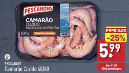 ALDI PESCANOVA Camarão Cozido 40/60 500g promoção