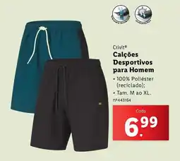 Lidl Crivit Calções Desportivos para Homem promoção