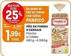 Intermarché Panrico - pão de forma 9 cereais promoção