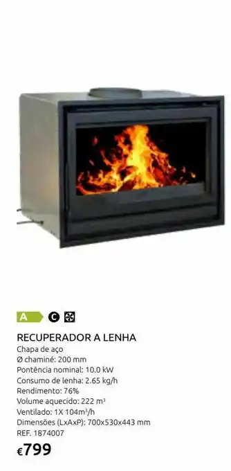 Casa Peixoto Recuperador a lenha lacunza ic 700 promoção