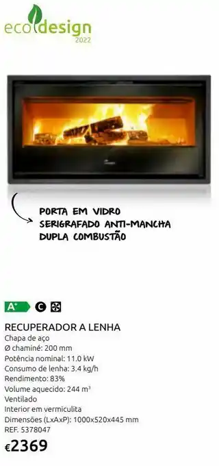 Casa Peixoto Recuperador a lenha lacunza gold 1000 plus promoção