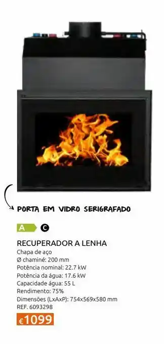 Casa Peixoto Recuperador llar 23 hidro a lenha promoção