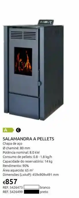 Casa Peixoto Salamandra 8 kw preta a pellets promoção