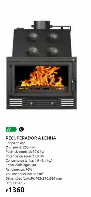 Casa Peixoto Recuperador a lenha baxi albizia promoção