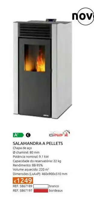Casa Peixoto Salamandra era 10 kw branco a pellets promoção