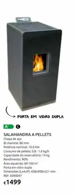 Casa Peixoto Salamandra db-688 10 kw frente vidro a pellets promoção