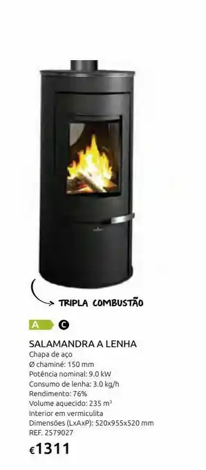 Casa Peixoto Salamandra dover negra a lenha promoção