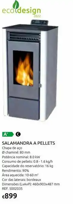 Casa Peixoto Salamandra db-812b 8 kw branca a pellets promoção