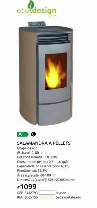 Casa Peixoto Salamandra db-810 10 kw branca a pellets promoção