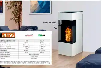 Salamandra a pellets 8 kw dielle aria maestrale square glass 60