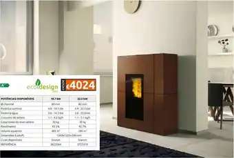 Casa Peixoto Salamandra blade h ekleaner a.c 18.7 kw bronze pellets promoção