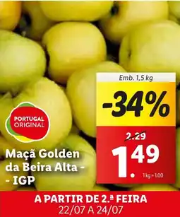 Lidl Maçã Golden da Beira Alta - IGP Emb. 1,5 kg promoção
