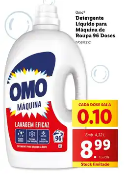 Lidl Omo Detergente Líquido para Máquina de Roupa 96 Doses promoção