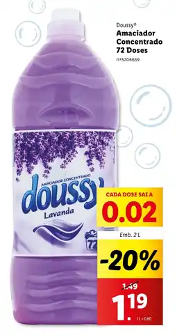 Lidl Doussy Amaciador Concentrado 72 Doses promoção