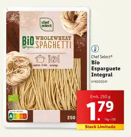 Lidl Chef Select Bio Esparguete Integral Emb. 250 g promoção