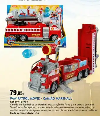 Centroxogo Patrulha pata o filme camião marshall promoção