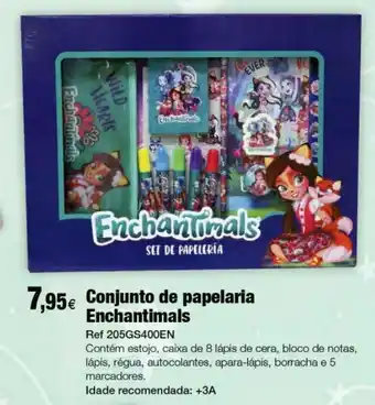 Conjunto de papelaria enchantimals com 20 peças