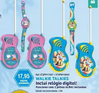 Set relógio e walkie talkie paw patrol