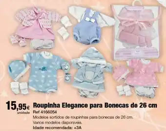 Roupa sortida elegance para boneca bebé de 26 cm